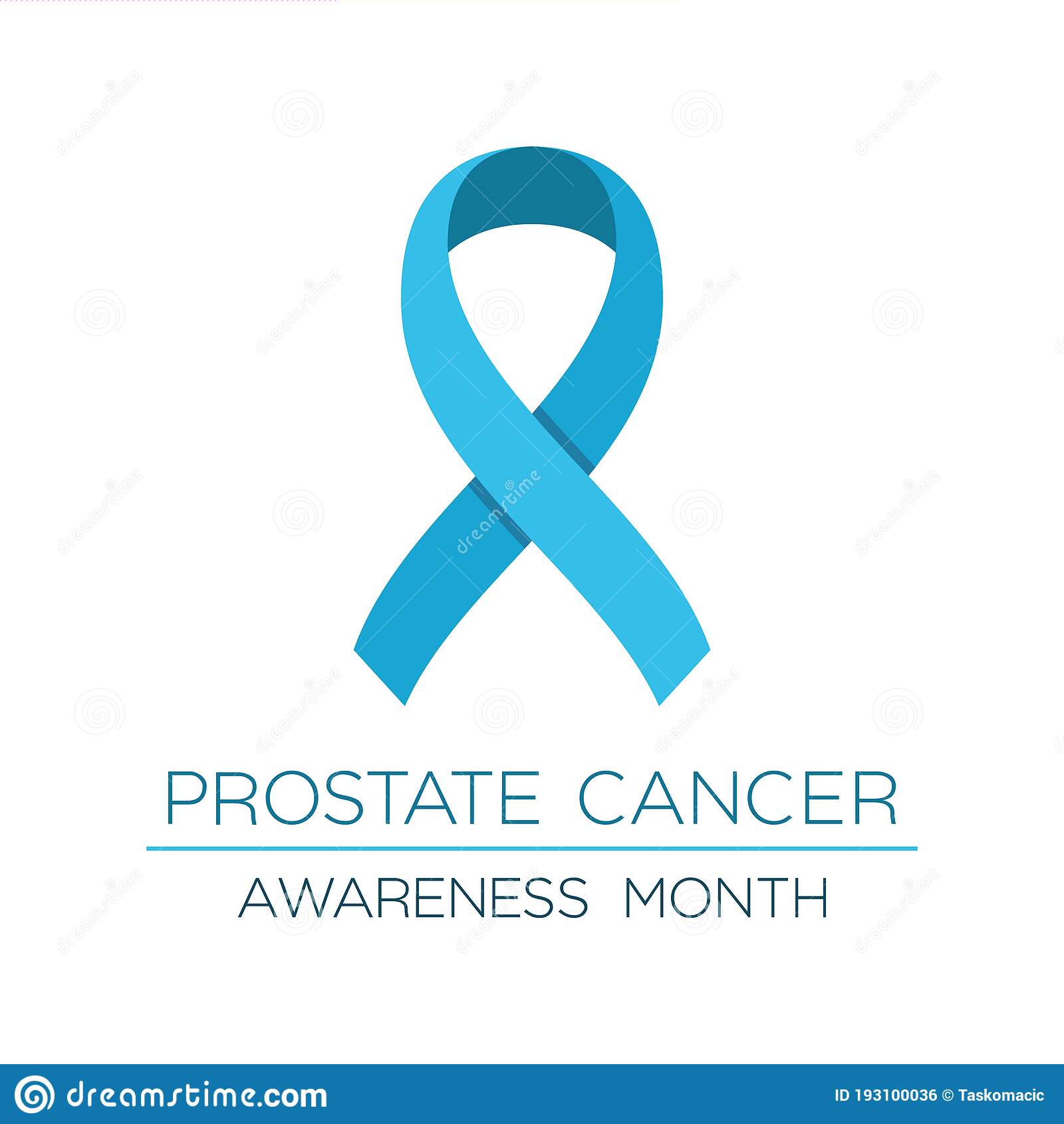 Prostate Cancer Awareness Month Poster. Blue Prostate Carcinoma Ribbon ...
