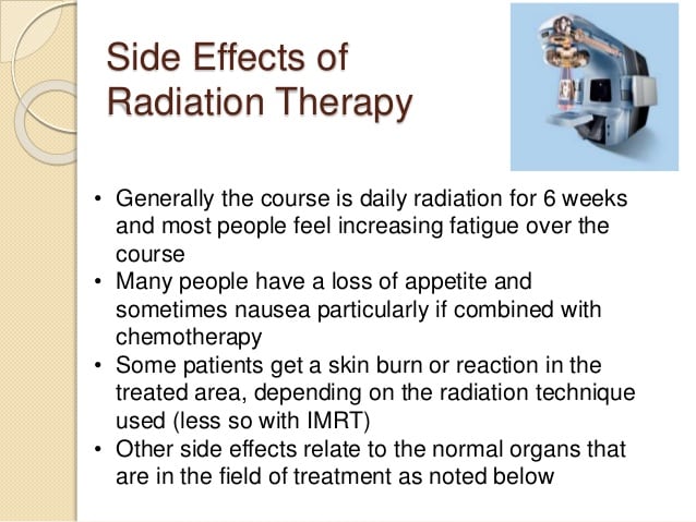 Side effects of cancer radiation treatments