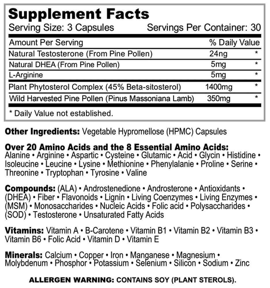 Super Beta Prostate Ingredients Label
