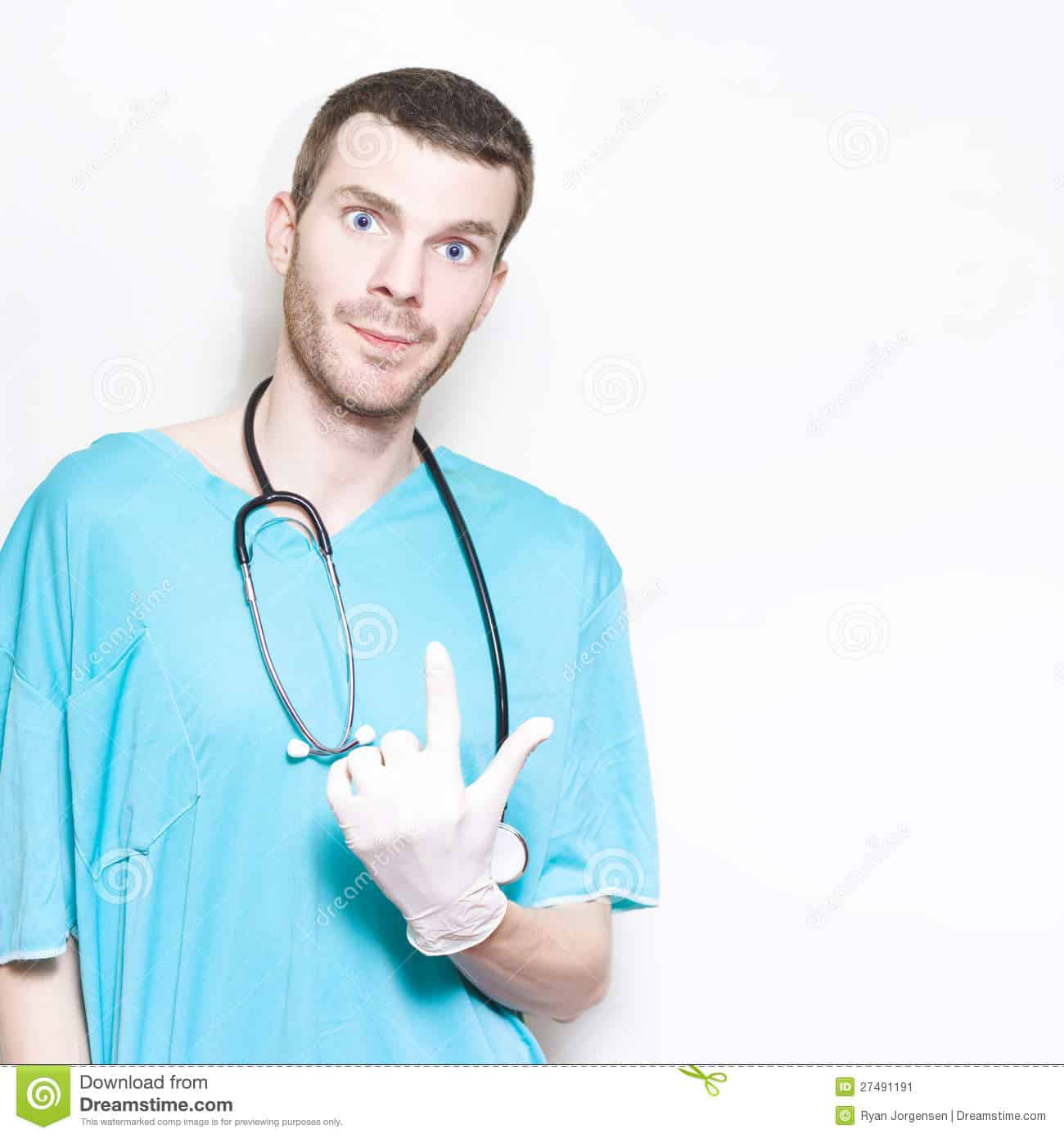 Urologist Doctor Checking For Prostate Cancer Stock Image